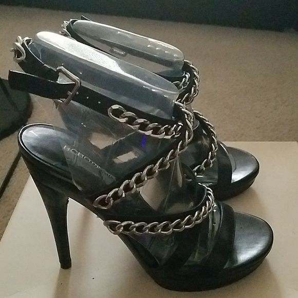 Black chain heels, great condition, worn once - Picture 2 of 6